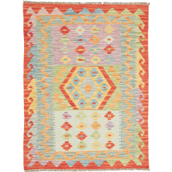 Tappeto Kilim Afghanistan 93x125 Rosso Arancio