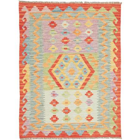 Tappeto Kilim Afghanistan 93x125 Rosso Arancio