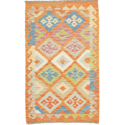 Rug Kilim Afghanistan 77x124 Orange Blue Cream