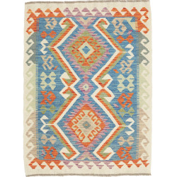 Rug Kilim Afghanistan 87x115 Blue Orange Cream