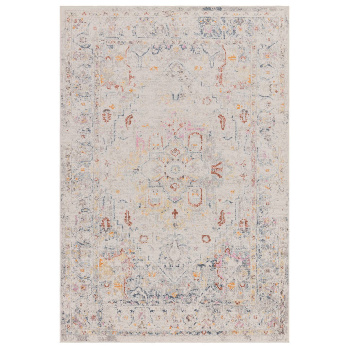 Rug Flores floral with medallion beige light gre