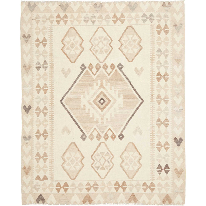 Tappeto Kilim Afghanistan 150x186 Crema Beige M