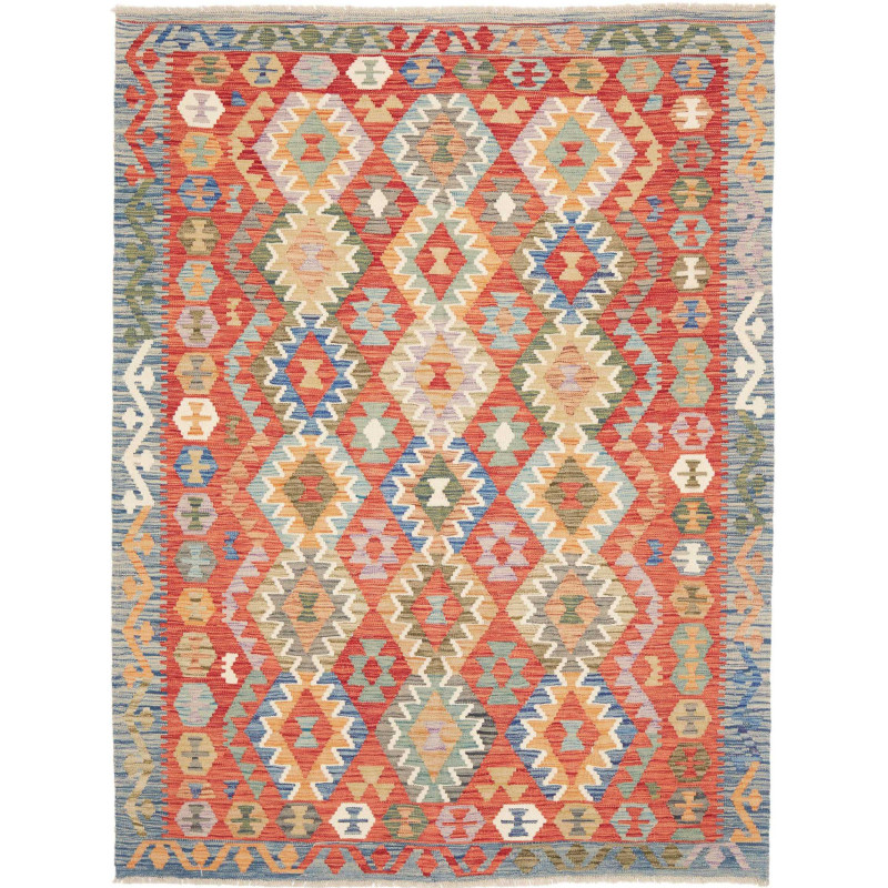 Tappeto Kilim Afghanistan 154x201 Terracotta Bl