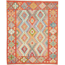 Tappeto Kilim Afghanistan 156x193 Rosso Arancio