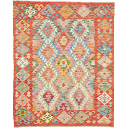 Tappeto Kilim Afghanistan 156x193 Rosso Arancio