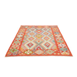 Tappeto Kilim Afghanistan 156x193 Rosso Arancio