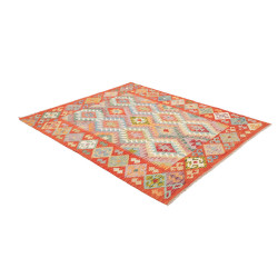 Tappeto Kilim Afghanistan 156x193 Rosso Arancio