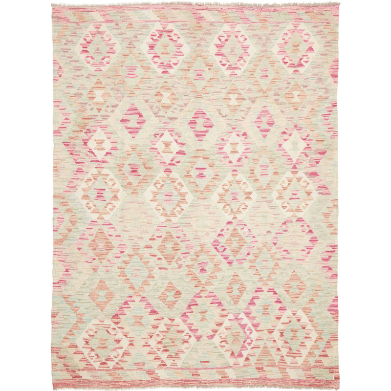 Tappeto Kilim Afghanistan 155x204 Crema Rosa Me