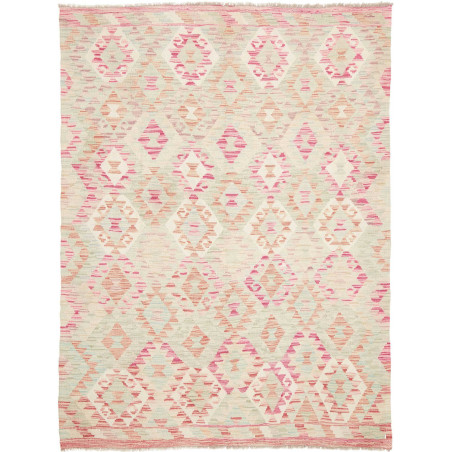 Tappeto Kilim Afghanistan 155x204 Crema Rosa Me