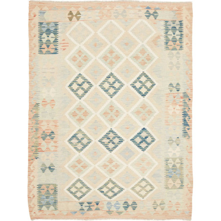 Tappeto Kilim Afghanistan 152x199 Beige Blu Cor