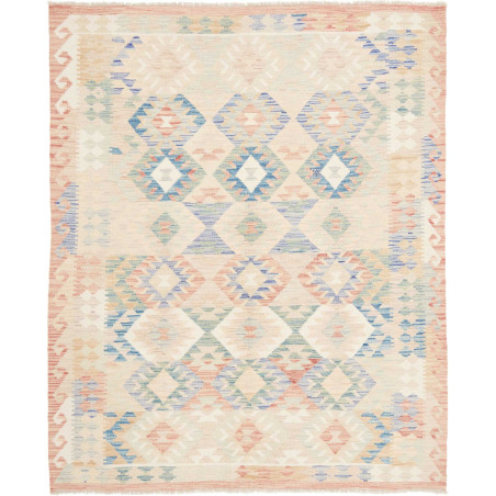 Tappeto Kilim Afghanistan 157x190 Crema Blu Pas
