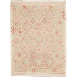 Tappeto Kilim Afghanistan 147x200 Crema Rosa Co
