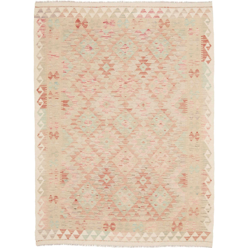 Tappeto Kilim Afghanistan 147x200 Crema Rosa Co