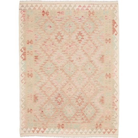 Tappeto Kilim Afghanistan 147x200 Crema Rosa Co