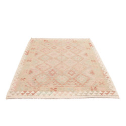 Tappeto Kilim Afghanistan 147x200 Crema Rosa Co