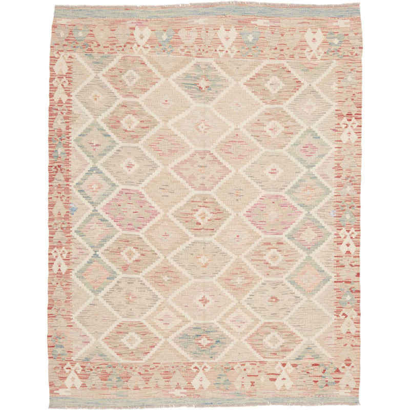 Tappeto Kilim Afghanistan 150x190 Beige Rosa Az