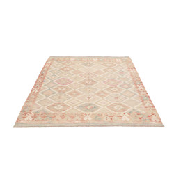 Tappeto Kilim Afghanistan 150x190 Beige Rosa Az