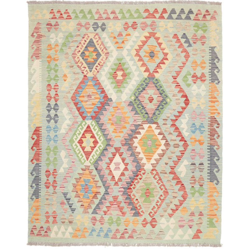 Tappeto Kilim Afghanistan 161x195 Verde Acqua R
