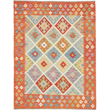 Tappeto Kilim Afghanistan 150x194 Arancione Azz