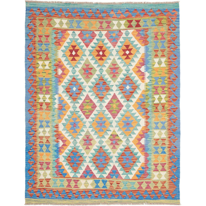 Tappeto Kilim Afghanistan 152x196 Blu Cielo Ara