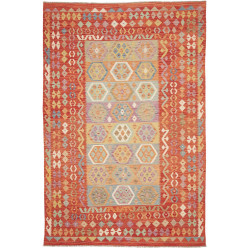 Tappeto Kilim Afghanistan 200x303 Rosso Arancio