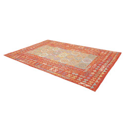 Tappeto Kilim Afghanistan 200x303 Rosso Arancio