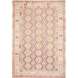Tappeto Kilim Afghanistan 203x295 Rosa Celeste