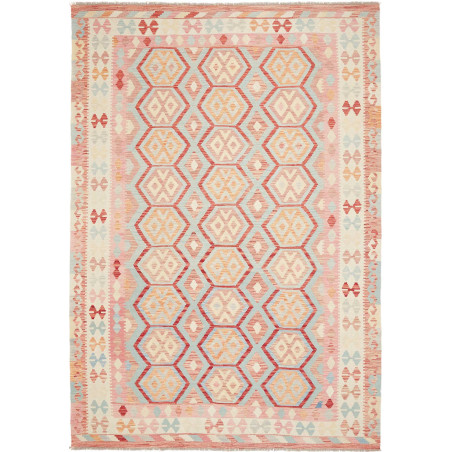 Tappeto Kilim Afghanistan 203x295 Rosa Celeste