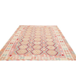 Tappeto Kilim Afghanistan 203x295 Rosa Celeste