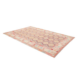 Tappeto Kilim Afghanistan 203x295 Rosa Celeste