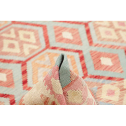 Tappeto Kilim Afghanistan 203x295 Rosa Celeste