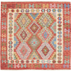 Tappeto Kilim Afghanistan 153x147 Rosso Terraco
