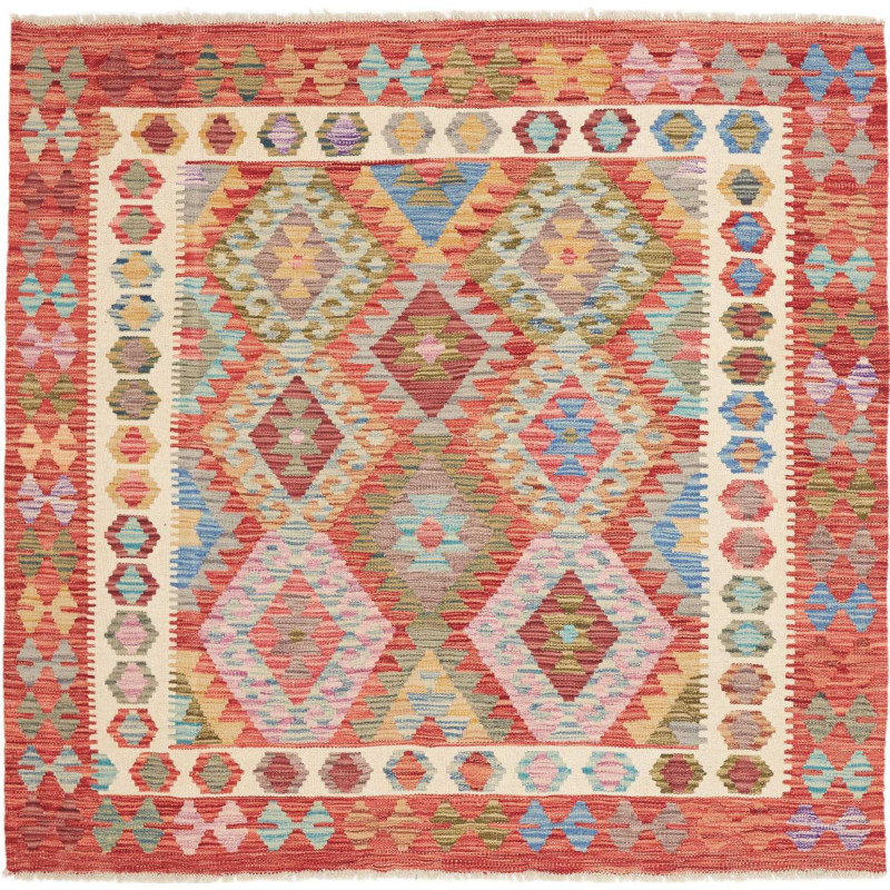 Tappeto Kilim Afghanistan 153x147 Rosso Terraco