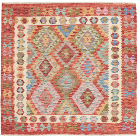 Tappeto Kilim Afghanistan 153x147 Rosso Terraco