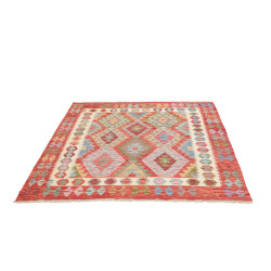 Tappeto Kilim Afghanistan 153x147 Rosso Terraco