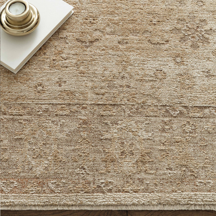 Rug Heriz floral with medallion beige taupe sand