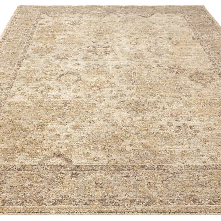 Tappeto Heriz medaglione floreale beige e tortor