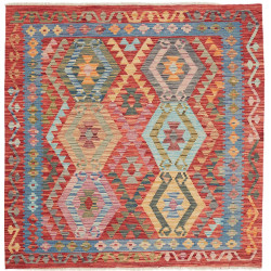 Rug Kilim Afghanistan 154x156 Red Blue Orange P