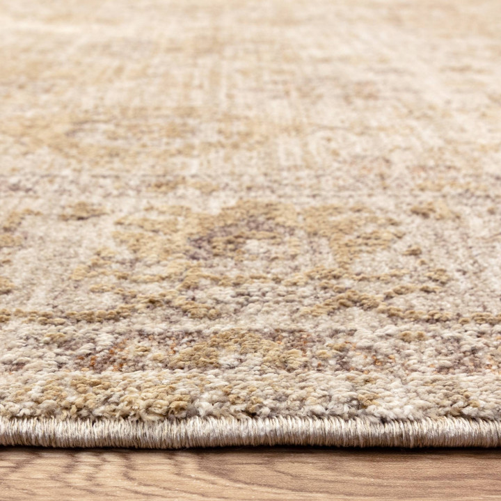 Tappeto Heriz medaglione floreale beige e tortor