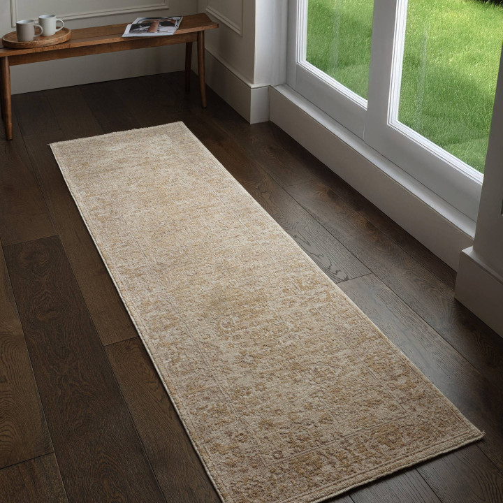 Tappeto Heriz medaglione floreale beige e tortor