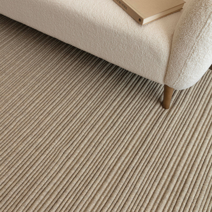 Tappeto Ravine tinta unita beige e tortora 120x1