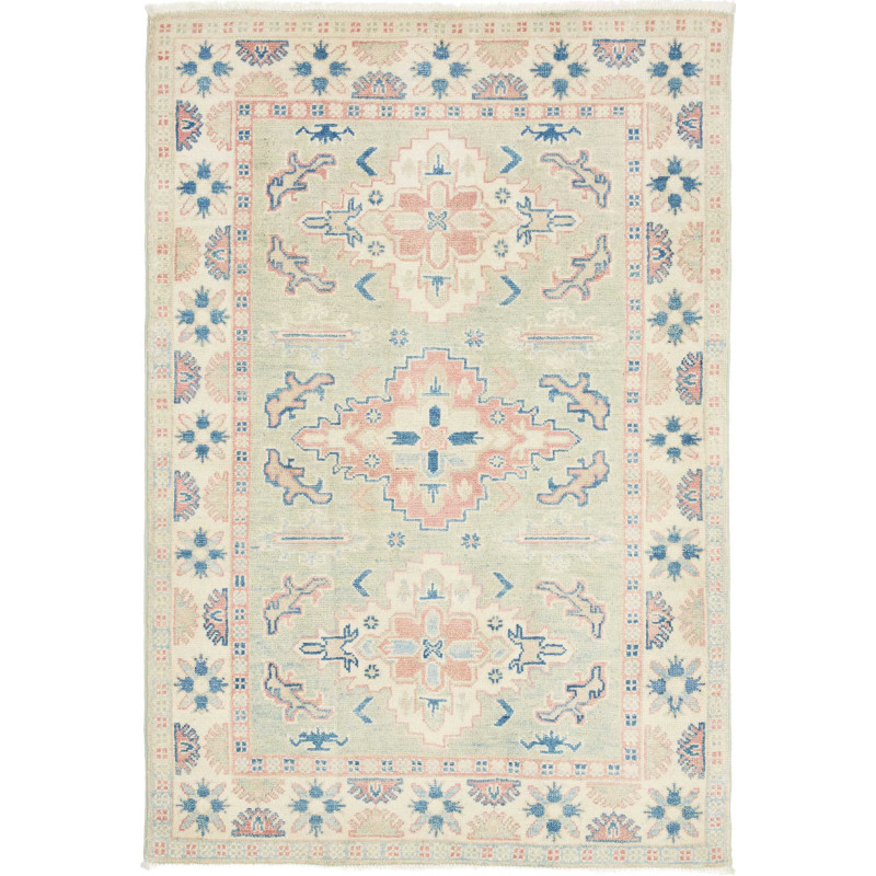 Tappeto Kazak Afghanistan 99x147 Verde Salvia