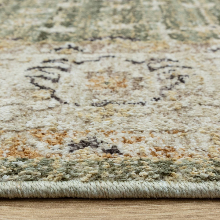 Tappeto Heriz floreale beige e verde oliva 120x1