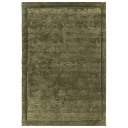 Rug Rise plain olive green dark green 200x290 cm