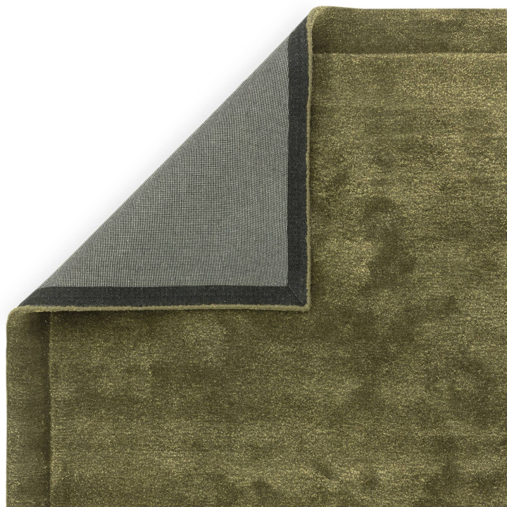 Rug Rise plain olive green dark green 200x290 cm