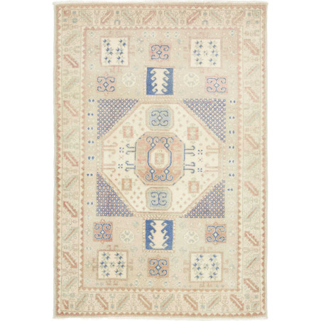 Tappeto Kazak Afghanistan 102x150 Beige Crema