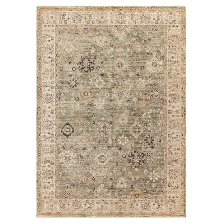 Tappeto Heriz stilizzato beige e verde salvia 20