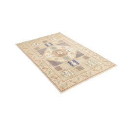 Tappeto Kazak Afghanistan 102x150 Beige Crema
