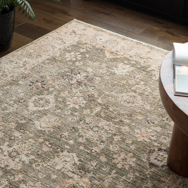 Tappeto Heriz stilizzato beige e verde salvia 20
