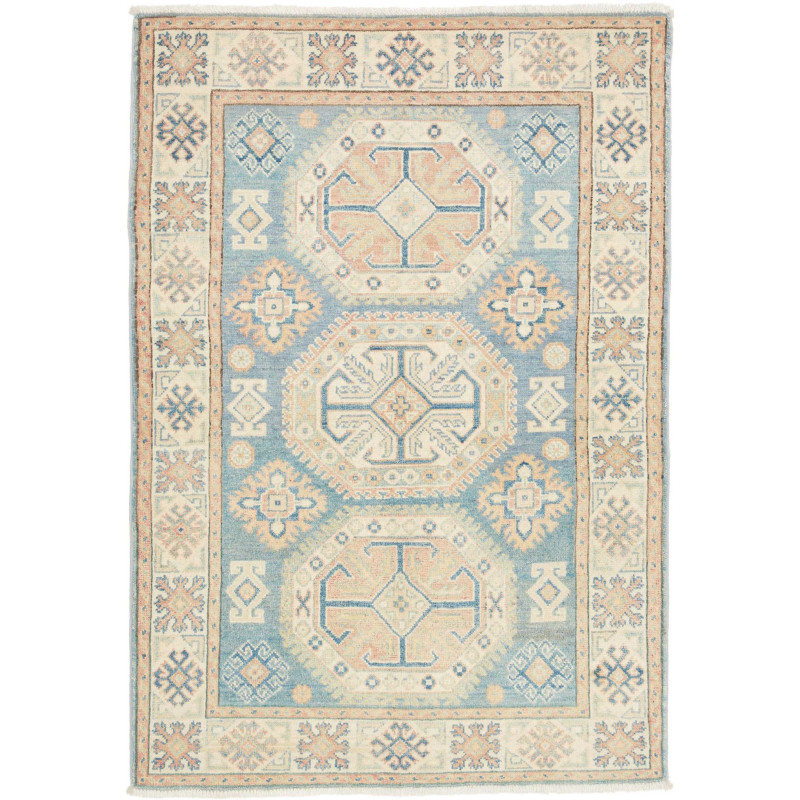 Tappeto Kazak Afghanistan 102x153 Blu Cielo